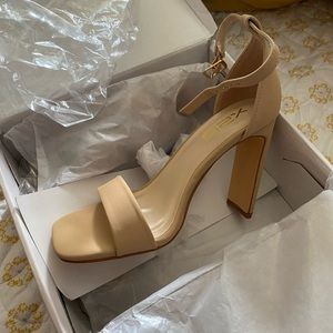 XSB nude block heels